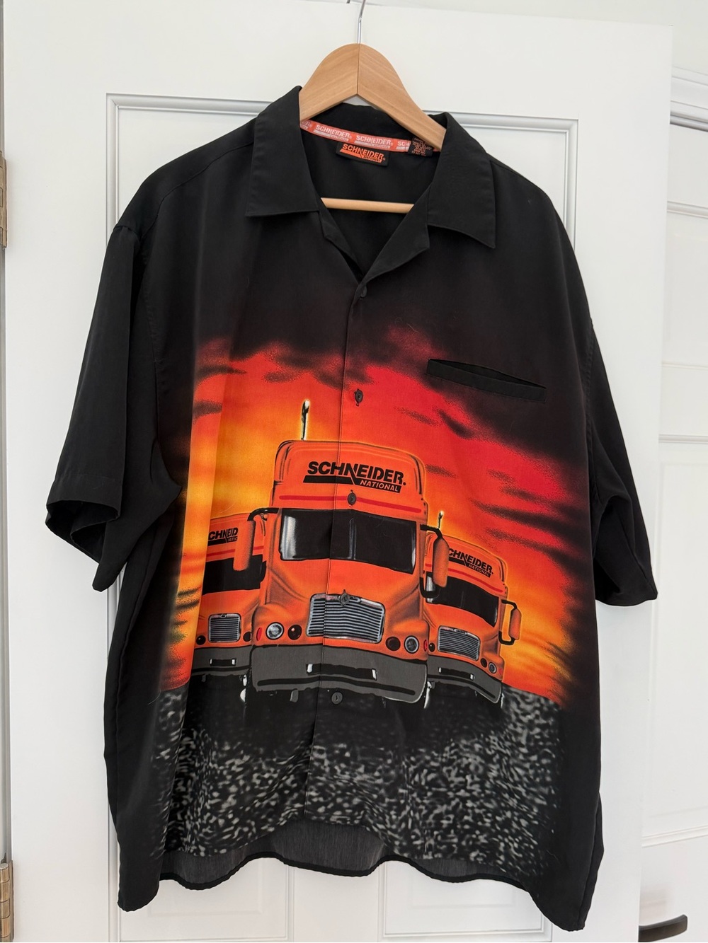 SCHNEIDER National Trucking Company Short Sleeve button down 3XL